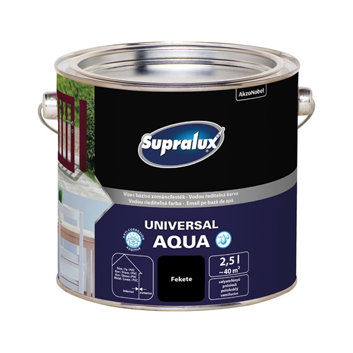 Supralux Universal Aqua vizes sf.zománc fekete 2,5 L