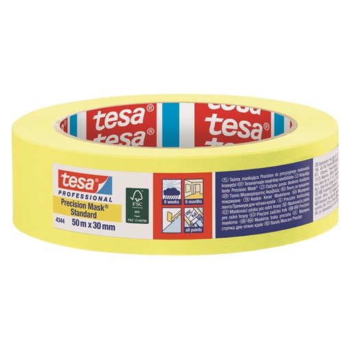 Tesa 04334-10-00 Precíziós Festőszalag 50m/30mm (Beltér: 6 hónap / Kültér: 8 hét)