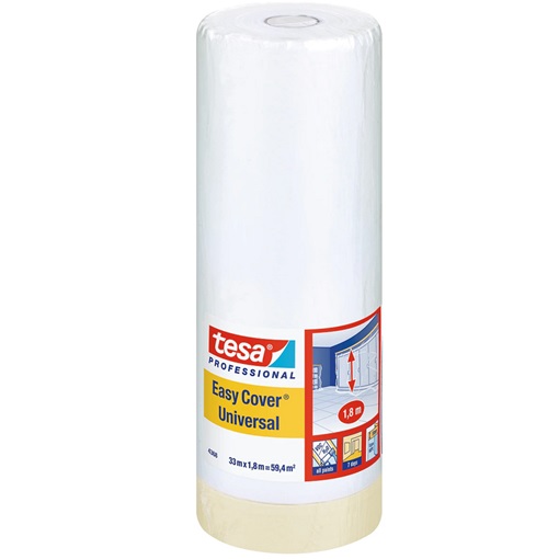 Tesa 04368-10 Festőszalag+takarófólia beltérre 33m/1800mm