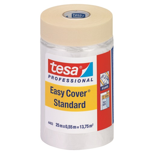 Tesa 04403-02 Standard Festőszalag+takarófólia beltérre 25m/550mm