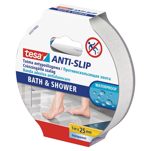 Tesa 55533-02 Fürdőszobai csúszásgátló, átlátszó 5m/25mm