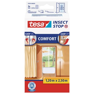 Tesa 55910-20 Comfort Öntapadó Szúnyogháló Ajtóra, Fehér 2x0,65m/2,5m