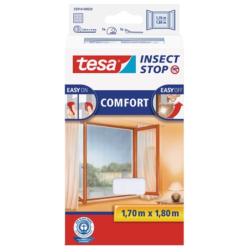 Tesa 55914-20 Comfort Öntapadó Szúnyogháló, Fehér 1,7m/1,8m