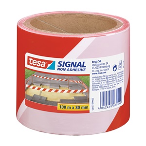 Tesa 58137 Kordonszalag piros/fehér 100m/80mm
