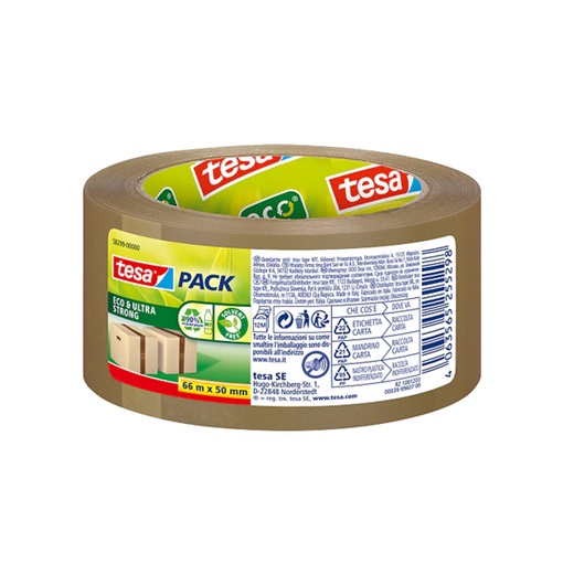 Tesa 58299-00 Csomagolószalag barna Tesapack Eco& Ultra Strong (100% újrahasznosított műanyag)  66m/50mm