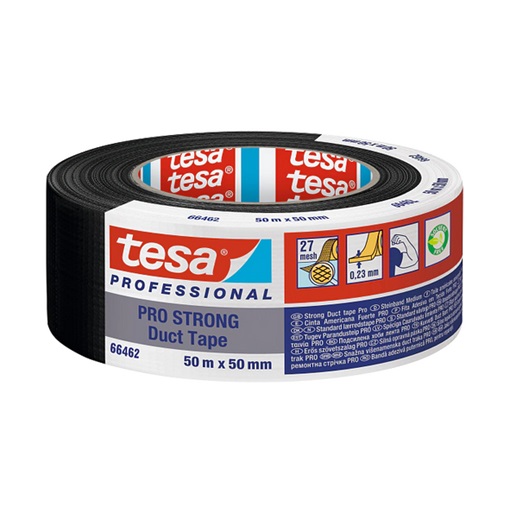 Tesa 66462-02 Erős Szövetszalag, Duct Tape Eco Pro Strong fekete 50m/50mm