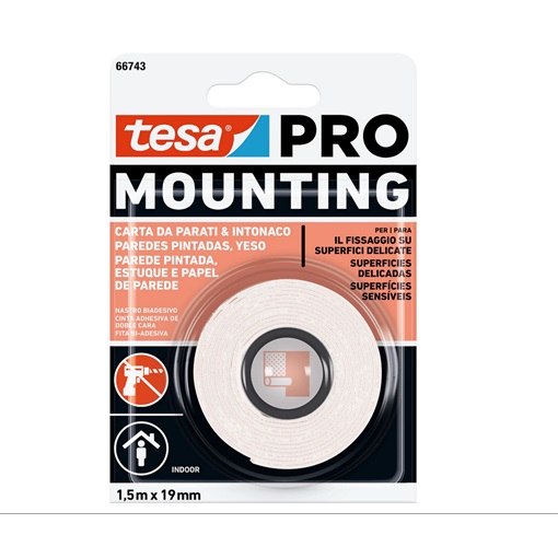Tesa 66743-04 Rögzítőszalag Mounting Pro tapéta és vakolat 1,5m/19mm