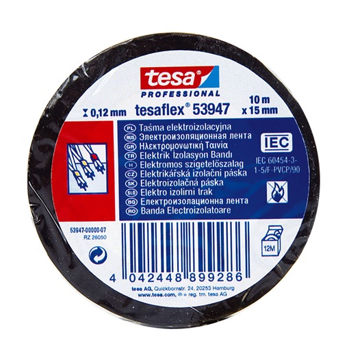 Tesa Szigetelőszalag fekete 10m/15mm