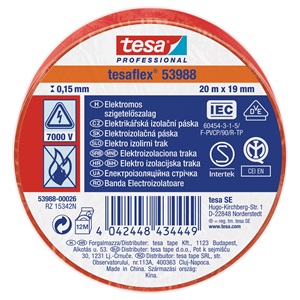 Tesa Szigetelőszalag piros 20m/19mm