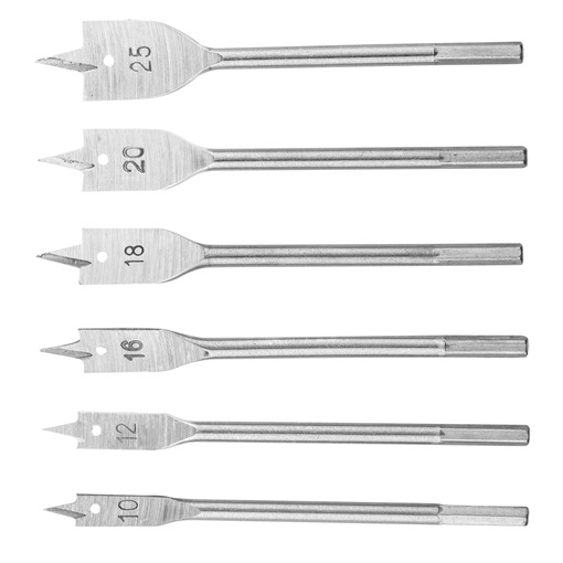 Top Tools 60H860 lapos marófúró készlet, 6db(10,12,16,18,20,25mm)