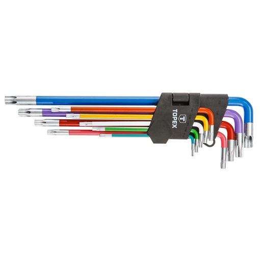 Topex 35D969 torx kulcs készlet 9db,színes
