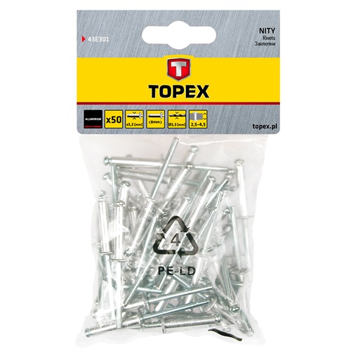 Topex 43E301 popszegecs 3.2x8 50 db