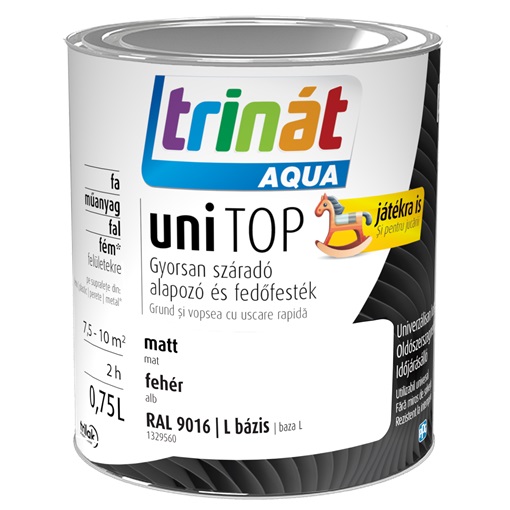 Trinát Aqua Unitop matt RAL 9016 fehér és L bázis 0,75 L