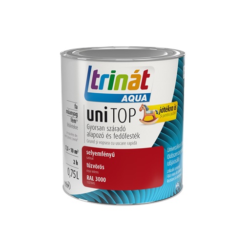 Trinát Aqua Unitop selyemfényű RAL 3000 tűzvörös 0,75L