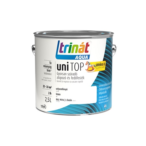 Trinát Aqua Unitop selyemfényű RAL 9016 fehér és L bázis 2,5L