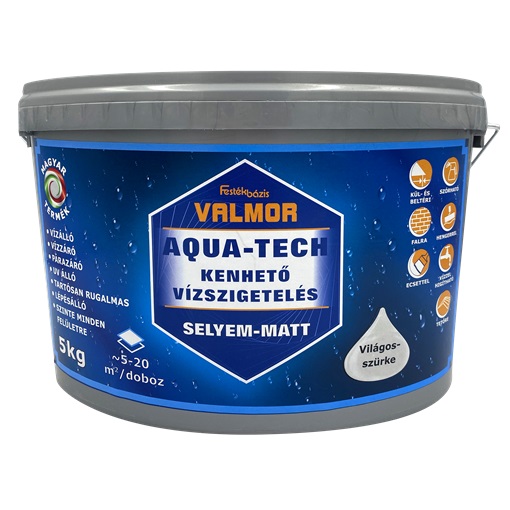 VALMOR Aqua-tech kenhető vízszigetelés világosszürke  5 kg
