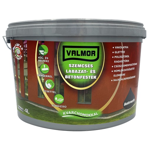 Valmor Szemcsés Lábazat- és Betonfesték antracit 4 L