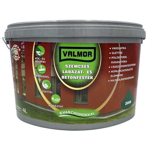 Valmor Szemcsés Lábazat- és Betonfesték zöld 4 L