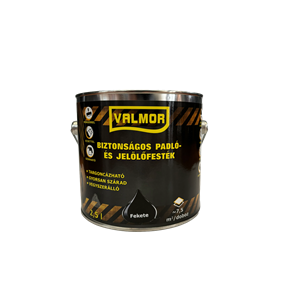 Valmor biztonságos padló- és jelölőfesték fekete  2,5 L extr. érd.