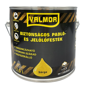 Valmor biztonságos padló- és jelölőfesték sárga  2,5 L