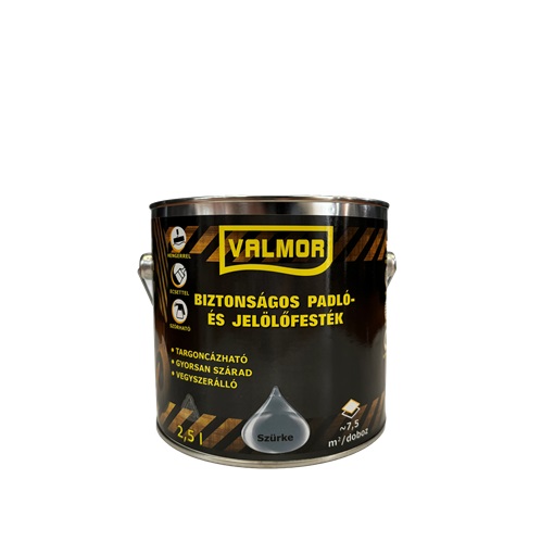 Valmor biztonságos padló- és jelölőfesték szürke  2,5 L
