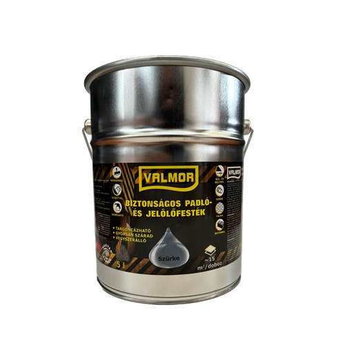 Valmor biztonságos padló- és jelölőfesték szürke  5 L