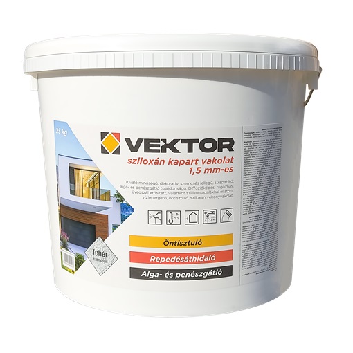 Vektor Sziloxan kapart vékonyvakolat 1,5mm 25kg fehér