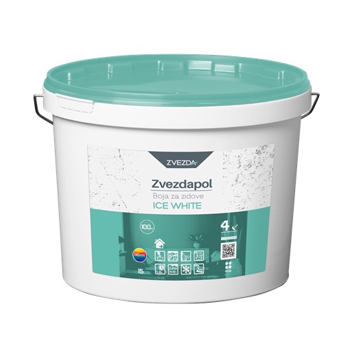 Zvezdapol beltéri falfesték Ice White - jégfehér 15 L KIFUTÓ